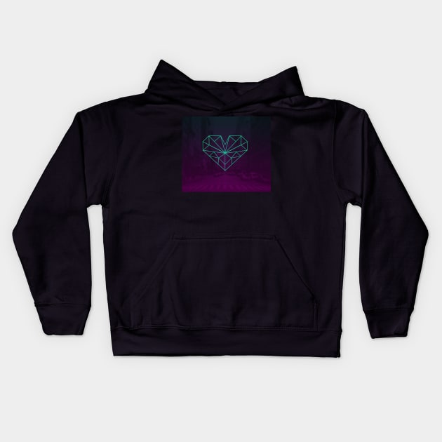 Lazer Heart v2 Kids Hoodie by Lumos19Studio